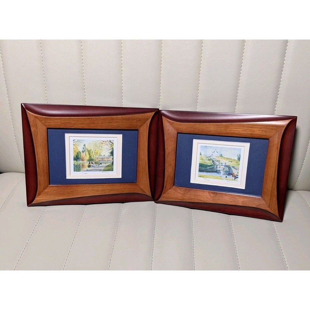 Miniature Watercolor Prints Signed Nick Turley Limited Editions Waterways Boats
